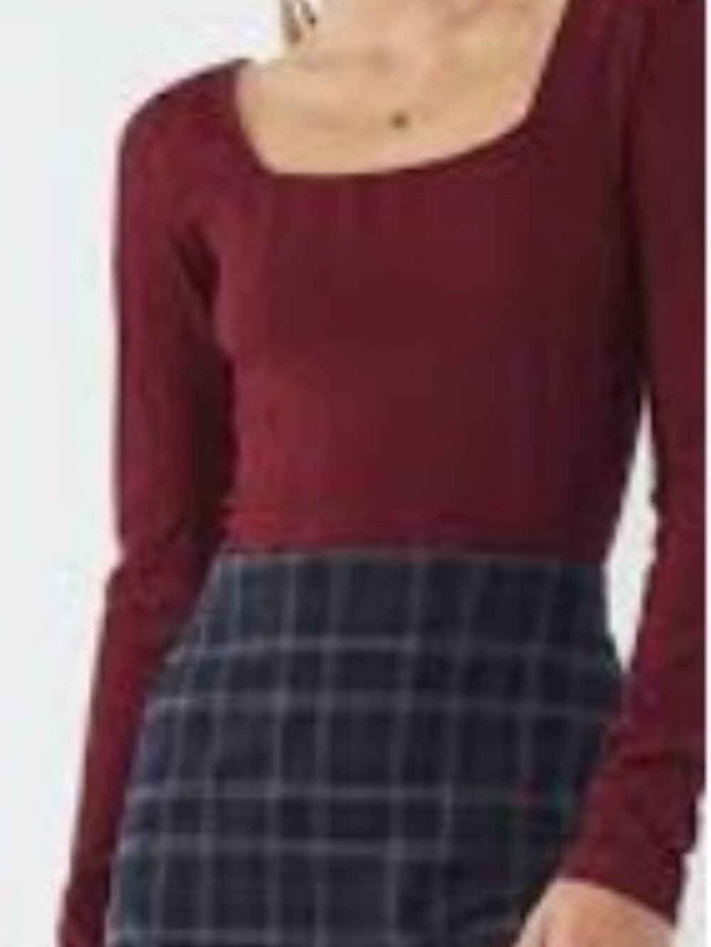 Urban Outfitters Annalis Square-Neck Cropped Top- size small